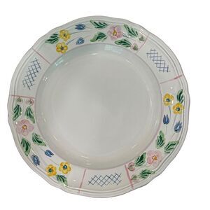 Herend Village Pottery Hungary Floral Trellis Serving Platter Hand‎ Painted